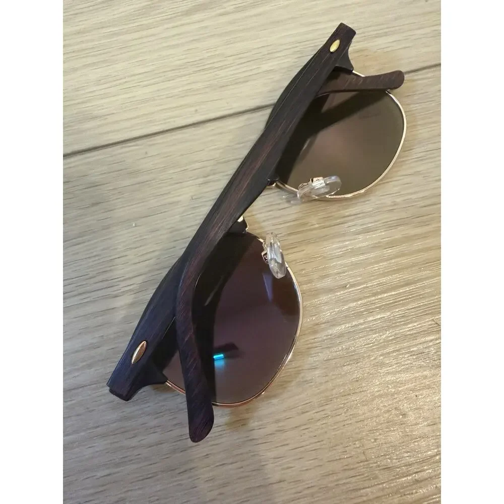NYS Sunglasses 2721-79 CAT.3 Wood Frames Gold And Brown